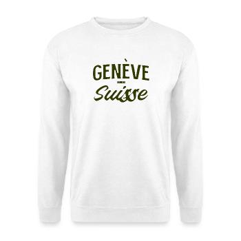 Genève Suisse Vintage Schriftzug - Unisex Pullover - Weiß - Vorne