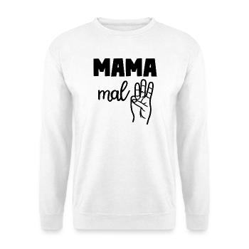 Mama mal Drei Mom of Three 3 Mama - Unisex Pullover - Weiß - Vorne