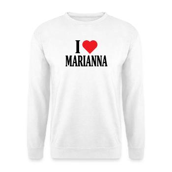 nom du t-shirt J’aime Marianna idée cadeau t-shirt - Sweat-shirt Unisexe - blanc - Devant