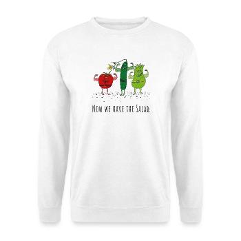 Denglish : Maintenant, nous avons la salade - légumes, légumes - Sweat-shirt Unisexe - blanc - Devant
