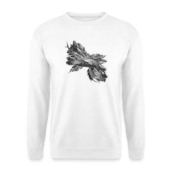 artistic filigree motif made of ribbons and feathers - Unisex Sweatshirt - white - Front