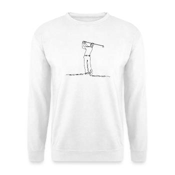 Dessin au trait du joueur de golf Noir - Sweat-shirt Unisexe - blanc - Devant