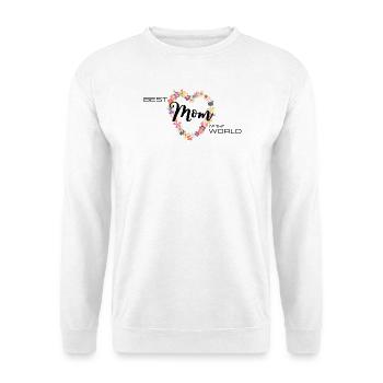 Best Mom of the World Blumen Herz - Unisex Pullover - Weiß - Vorne