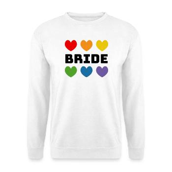 Regenbogenherzchen Bride schwarz - Unisex Pullover - Weiß - Vorne
