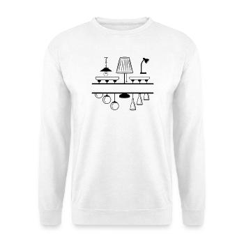 Beleuchtungslampenaussparung für eigenen Text - Unisex Pullover - Weiß - Vorne
