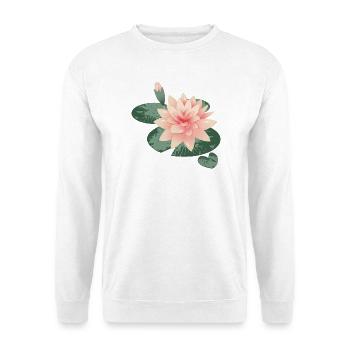 Water lily blossom with bud in water lily pond - Unisex Sweatshirt - white - Front