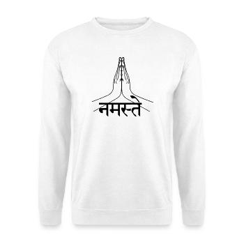 Namaste Sanskrit geschriebene Hände - Unisex Pullover - Weiß - Vorne