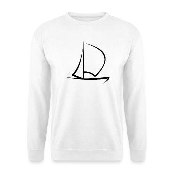 Segeln Segelschiff Segelboot Skizze - Unisex Pullover - Weiß - Vorne