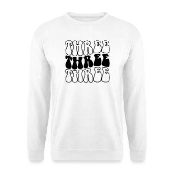 Trois enfants 3e anniversaire garçons filles 3 ans - Sweat-shirt Unisexe - blanc - Devant