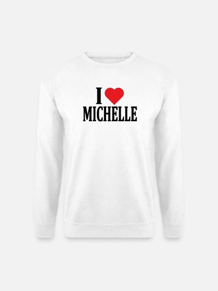 T-Shirt Name I love Michelle T-Shirt Geschenkidee - Unisex Pullover - Weiß