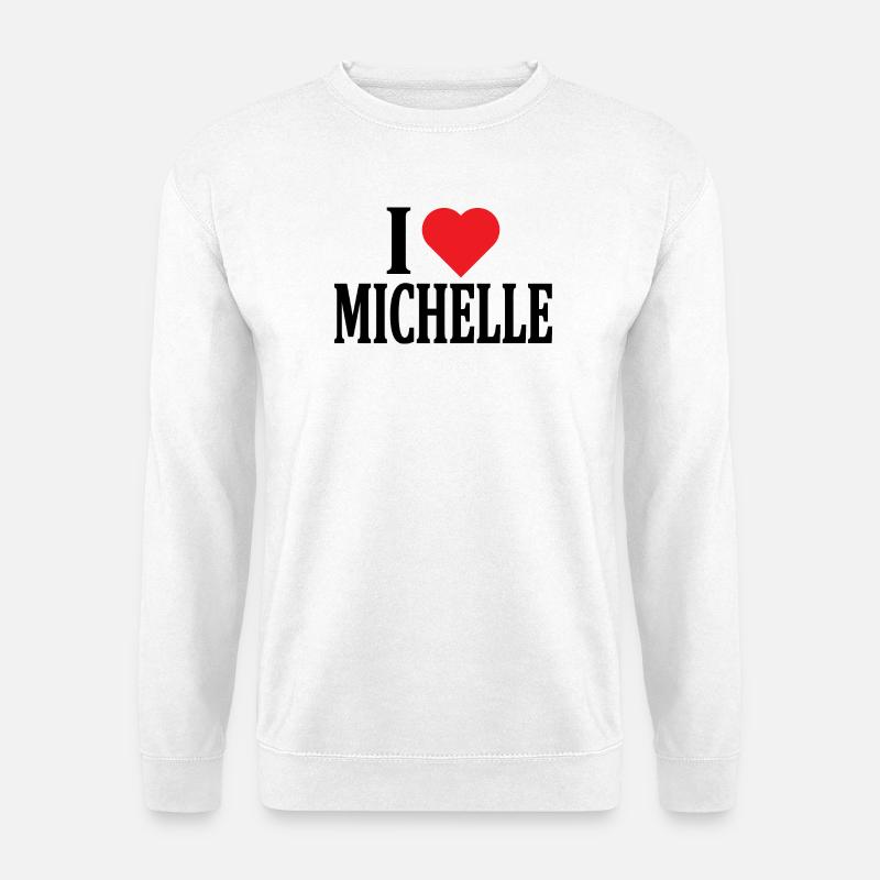 T-Shirt Name I love Michelle T-Shirt Geschenkidee - Unisex Pullover - Weiß