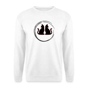 Rot / Schwarze Zwillings Katzen - Unisex Pullover - Weiß - Vorne