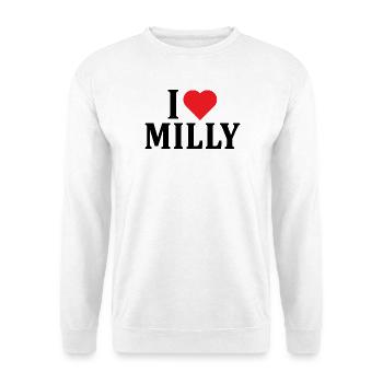 t-shirt name I love Milly t-shirt gift idea - Unisex Sweatshirt - white - Front