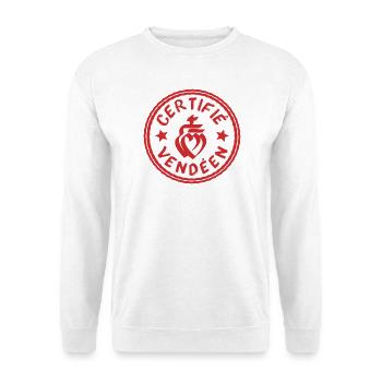 Logo certifié vendéen blanc rouge - Sweat-shirt Unisexe - blanc - Devant