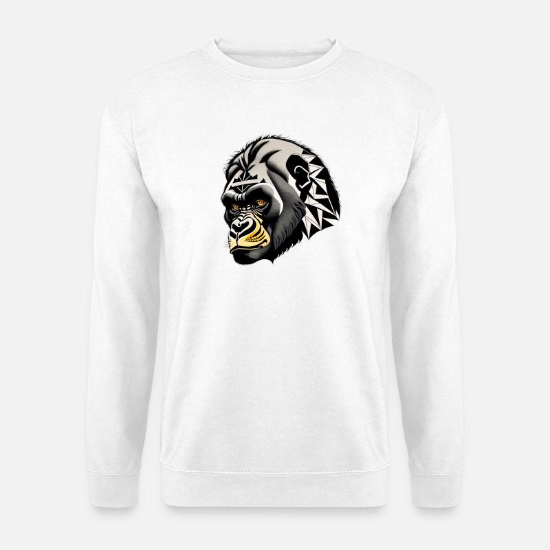 Affe, Gorilla - Unisex Pullover - Weiß