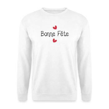 PAPA. FÊTE DES PÈRES. BONNE FÊTE PAPA. BONNE FÊTE - Sweat-shirt Unisexe - blanc - Devant
