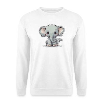 Whimsical Baby Elephant Charm - Unisex Sweatshirt - white - Front