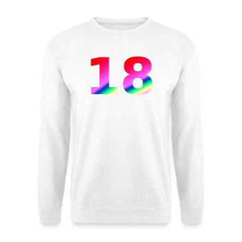 oberteile geburtstag, 18 rosatöne farbverlauf - Unisex Pullover - Weiß - Vorne