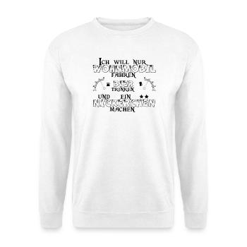 Wohnmobil Bier Nickerchen Camping - Unisex Pullover - Weiß - Vorne