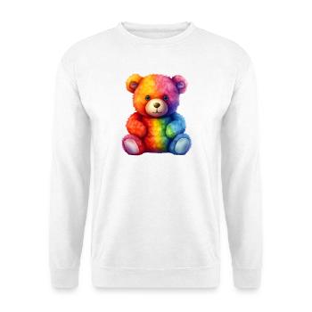 Rainbow Plush Bear Hug - Unisex Sweatshirt - white - Front
