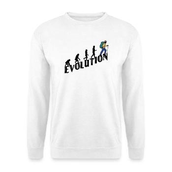 Wandern Evolution Wanderer Wanderung Klettern - Unisex Pullover - Weiß - Vorne