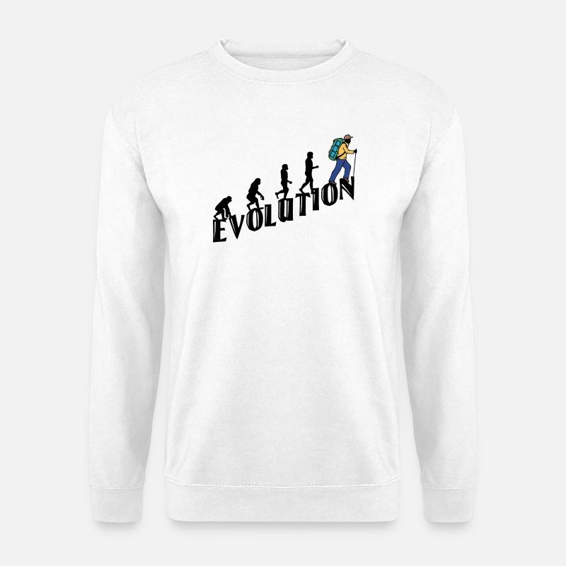 Hiking Evolution Hiker Hike Climbing - Unisex Sweatshirt - white