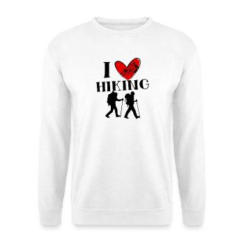 Ich Liebe Wandern Statement Wanderer Herz Klettern - Unisex Pullover - Weiß - Vorne