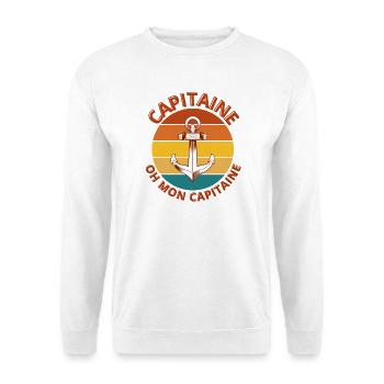 capitaine, oh mon capitaine, marin - Sweat-shirt Unisexe - blanc - Devant