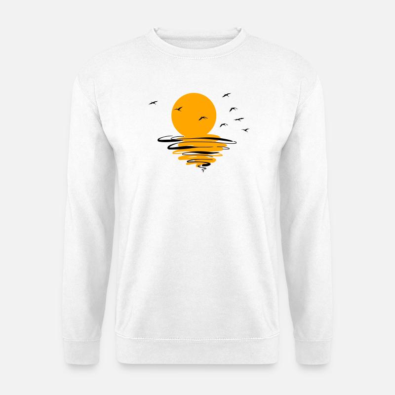 Wildgänse Kraniche Frühling - Unisex Pullover - Weiß
