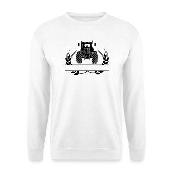 Farm tractor with grain stalks - Unisex Sweatshirt - white - Front