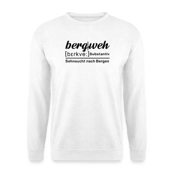 bergweh - Definition wie im Duden - Unisex Pullover - Weiß - Vorne