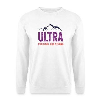 Ultra Running - Lauf lang. Laufen Sie stark. - Unisex Pullover - Weiß - Vorne