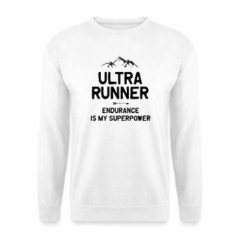 Ultra Runner - Ausdauer ist meine Superkraft - Unisex Pullover - Weiß - Vorne