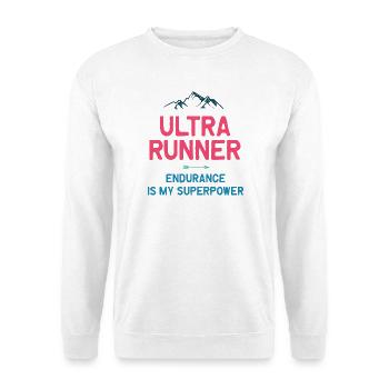 Ultra Runner - Ausdauer ist meine Superkraft - Unisex Pullover - Weiß - Vorne