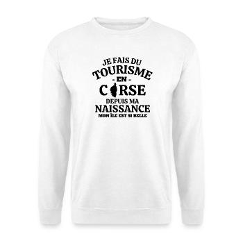 Corse, touriste, fierté Corse - Sweat-shirt Unisexe - blanc - Devant