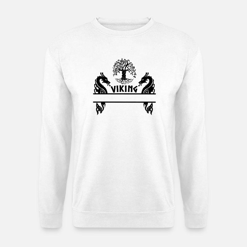 Wikinger-Namensschild Yggdrasil Wikinger - Unisex Pullover - Weiß
