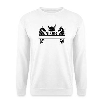 Namensschild des Wikingerdrachenhelms - Unisex Pullover - Weiß - Vorne