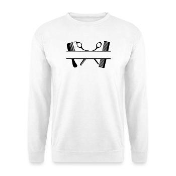 Bannière de texte à deux peignes et ciseaux - Sweat-shirt Unisexe - blanc - Devant