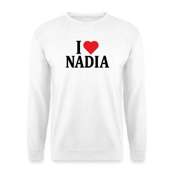 nom du t-shirt J’aime Nadia idée cadeau t-shirt - Sweat-shirt Unisexe - blanc - Devant