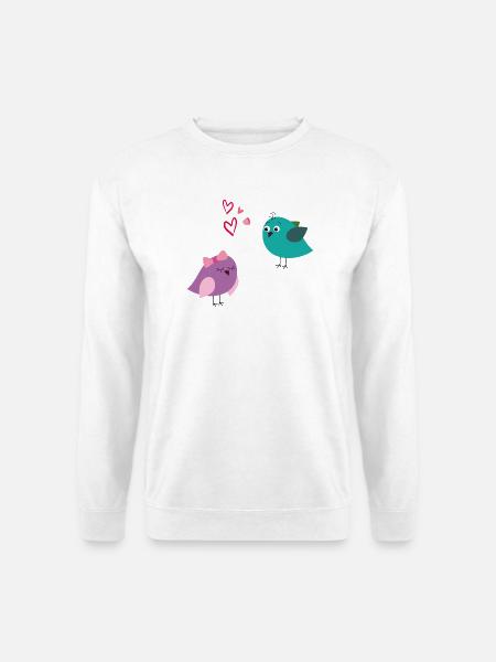 Vogelliebe, Love - Unisex Pullover - Weiß