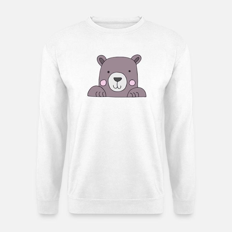 Bear head cute - Unisex Sweatshirt - white
