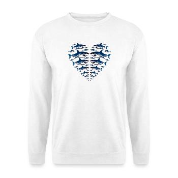 Shark Heart - Sweat-shirt Unisexe - blanc - Devant
