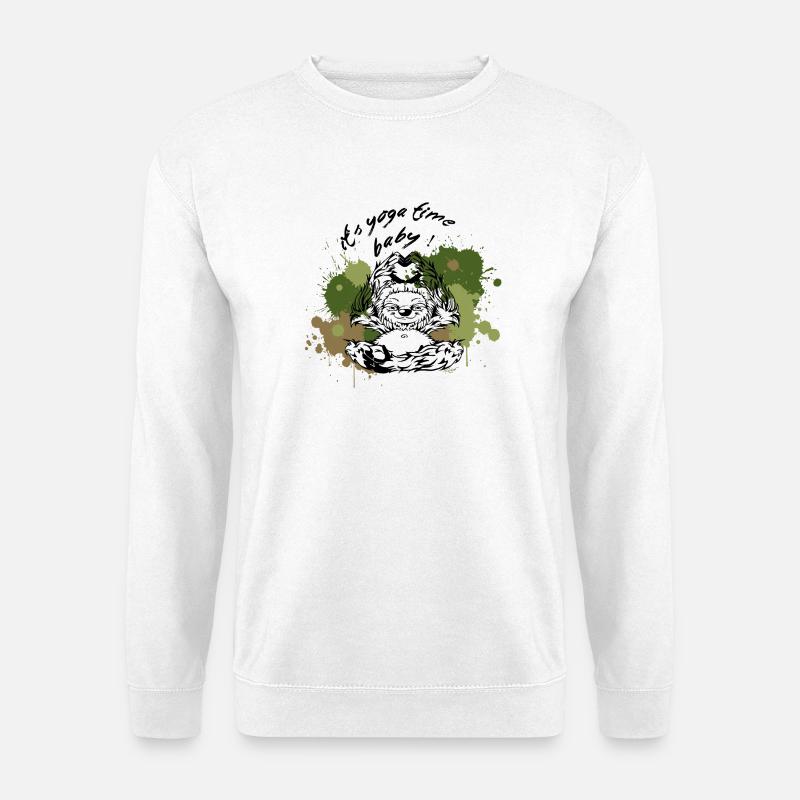 Faultier Sloth Yoga time Nature - Unisex Pullover - Weiß