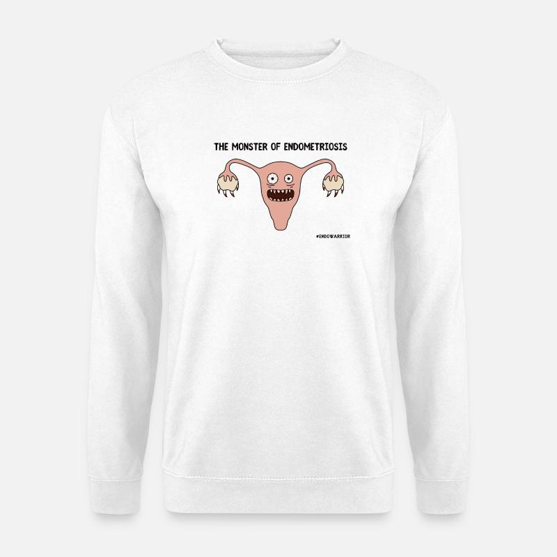 Das Monster der Endometriose - Unisex Pullover - Weiß