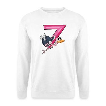 7 birthday 7 years old with animal motif - seven - Unisex Sweatshirt - white - Front