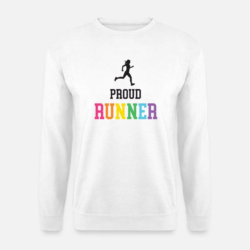 Stolze LGBT-Läuferin - Unisex Pullover - Weiß