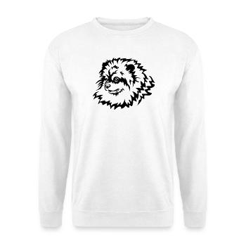 Zwergspitz Kopf - Unisex Pullover - Weiß - Vorne