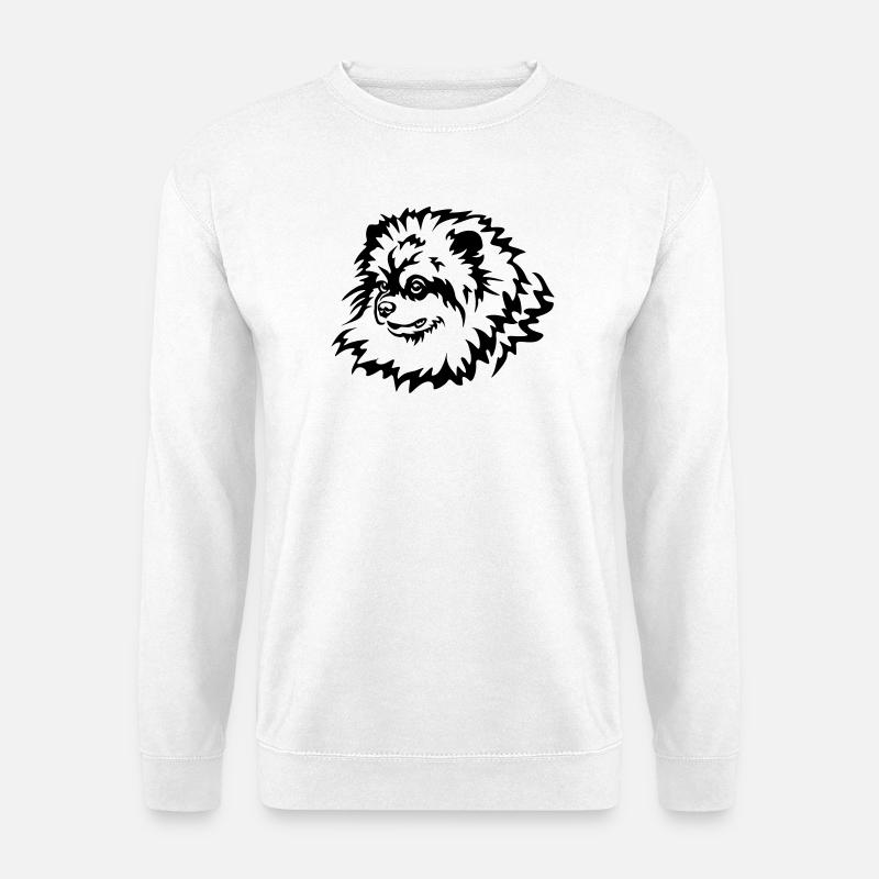 Zwergspitz Kopf - Unisex Pullover - Weiß