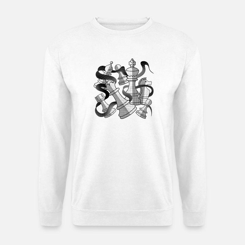 Schachfiguren | Geschenkidee für Chess-Masters - Unisex Pullover - Weiß