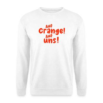 auf crange - Unisex Pullover - Weiß - Vorne - Alina (178cm) & Michal (187cm)